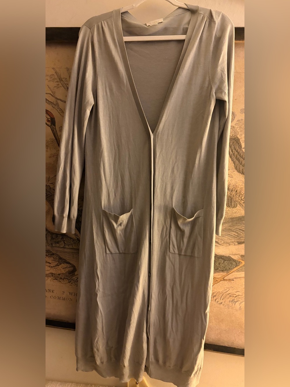 * Garnet Hill Longline Silk Blend Lightweight Long Cardigan SZ Medium *